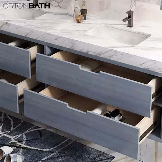 Ortonbath モダンアンダーマウントセラミック壁掛けシンク大理石カウンタートップバスルーム木製バスルームキャビネットLEDミラーキャビネット付きクォーツバスルーム家具