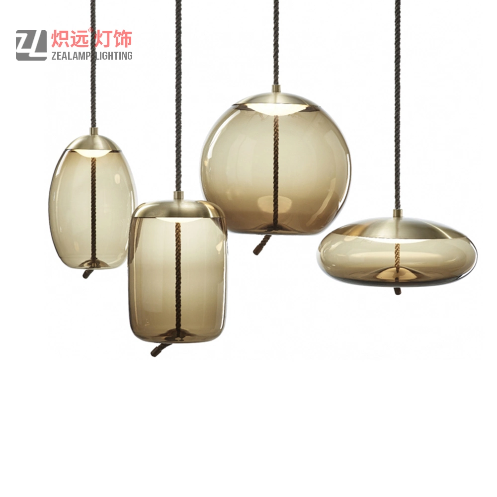 Modern Ballroom Single Glass Ball Hanging Pendant Light