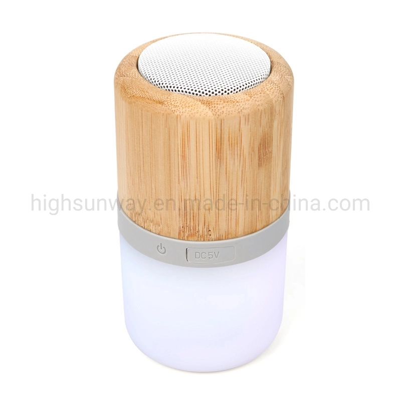 New Arrival Bamboo Wireless Light up Bluetooth Speaker