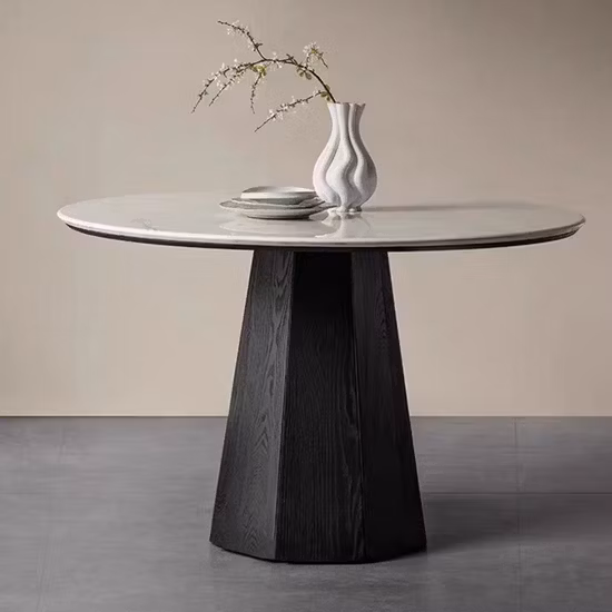 Sintered Stone Ceramic Living Room Marble Coffee Set LED Round Modern Home Furniture Dining Table
