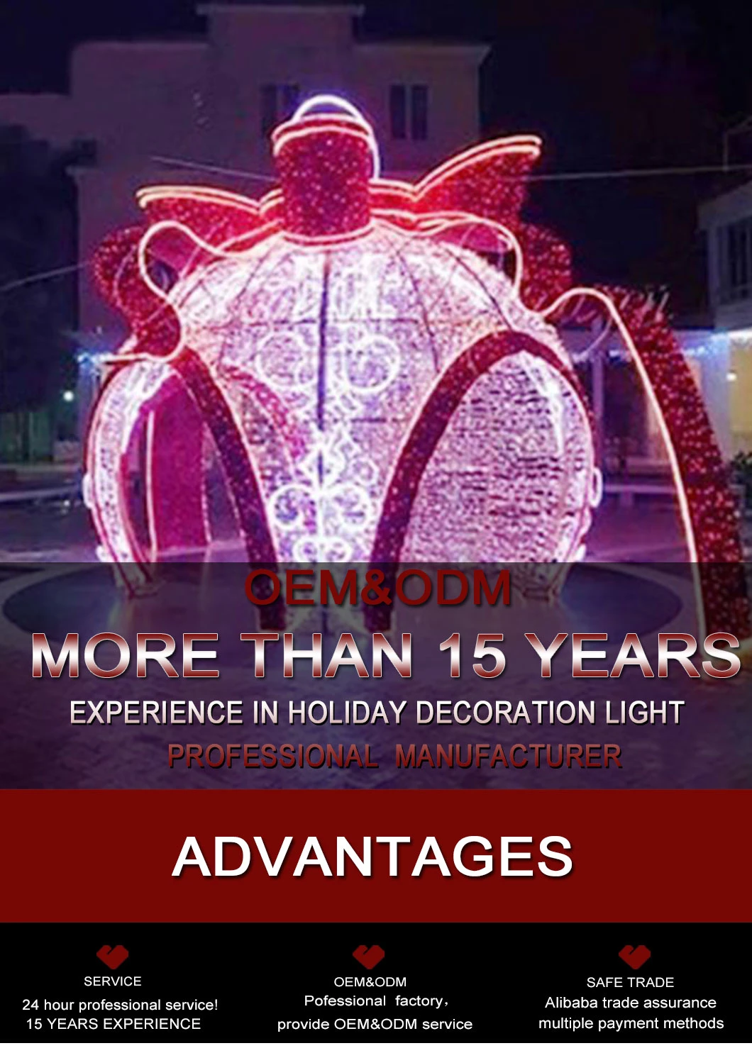 Giant Brand New Outdoor Lighting Golden LED Ball Motif Light