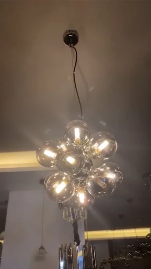 ガラスペンダントランプ中国の金黒真鍮ステンレス鋼ペンダントライト LED ガラスボールペンダントランプ