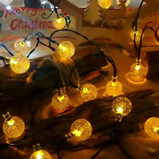 20/30/50/100/200LED 8 モードクリスマスライト防水ガーデンウェディングライト屋外装飾ラウンドクリスタルボール太陽光発電 LED ストリングライト