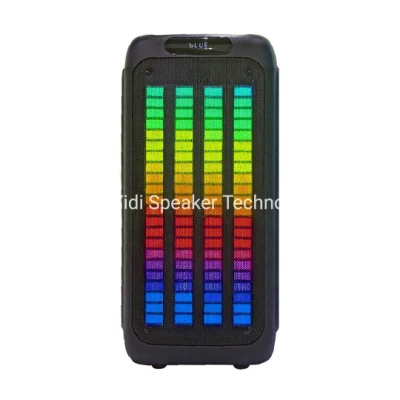 人気のダブル 8 インチ LED 照明 Bluetooth スピーカー虹色リキッドモーション DJ パーティースピーカーワイヤレスカラオケスピーカー OEM サウンドボックススピーカー