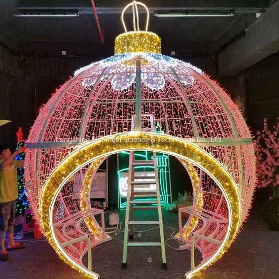 屋外クリスマスオーナメントランプ、ショッピングモール装飾用3Dジャイアントボールウォールランプ